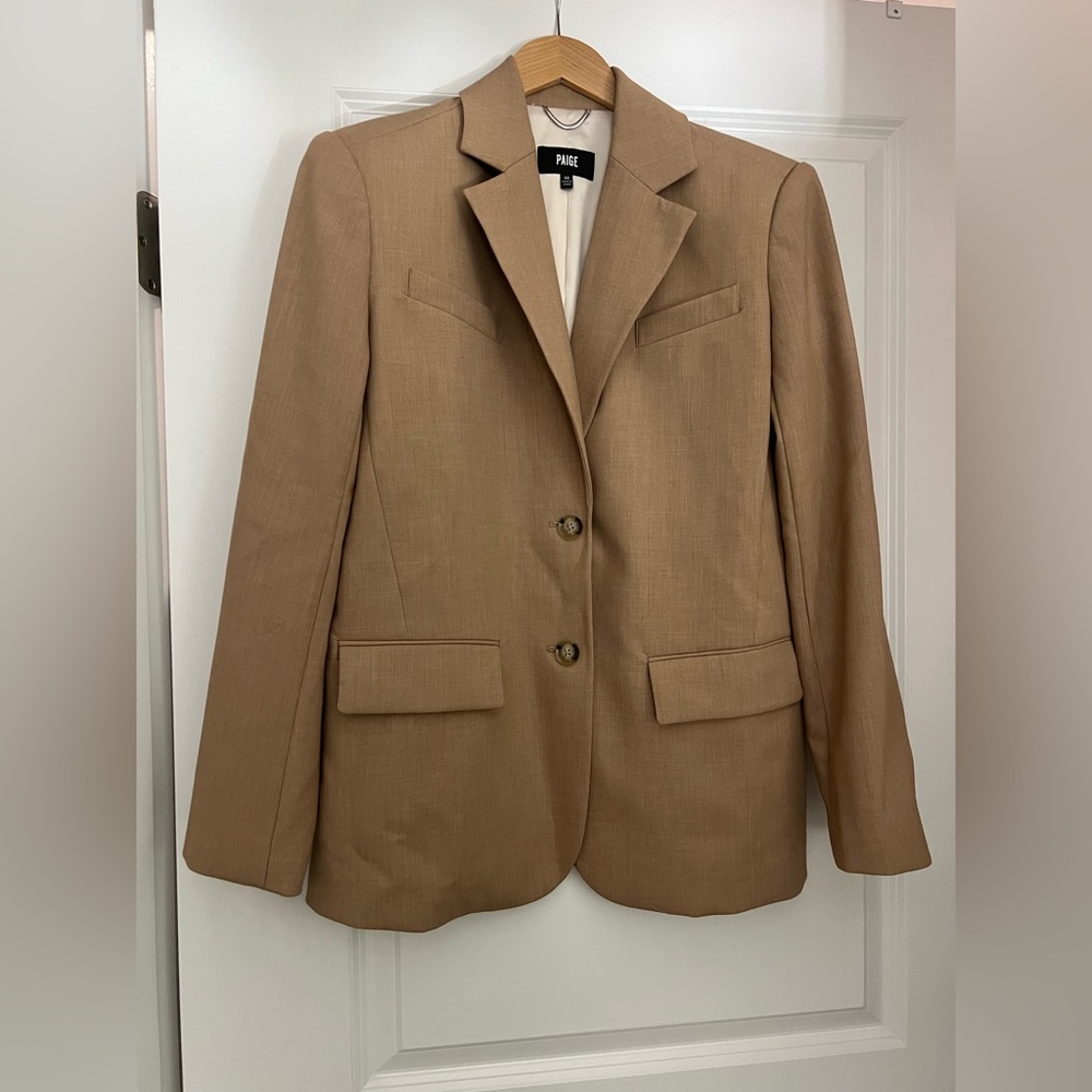 PAIGE Sarto Tan Blazer Classic Tailored Jacket